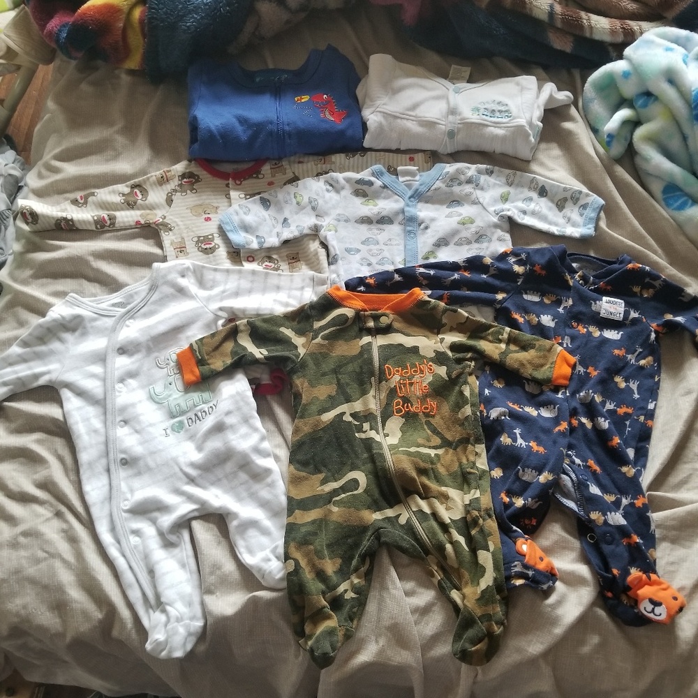 Boys newborn footed pajamas